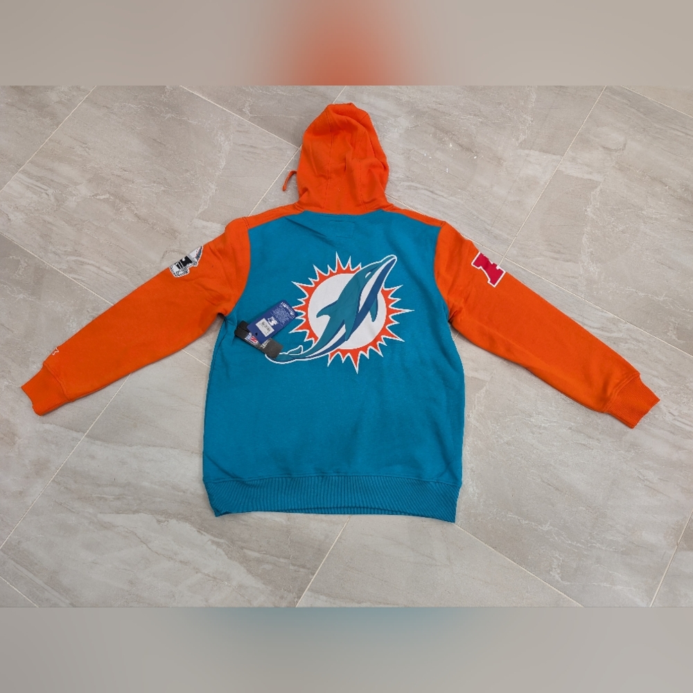 Miami Dolphins Teal and Orange Hoodie - Picture 9 of 12